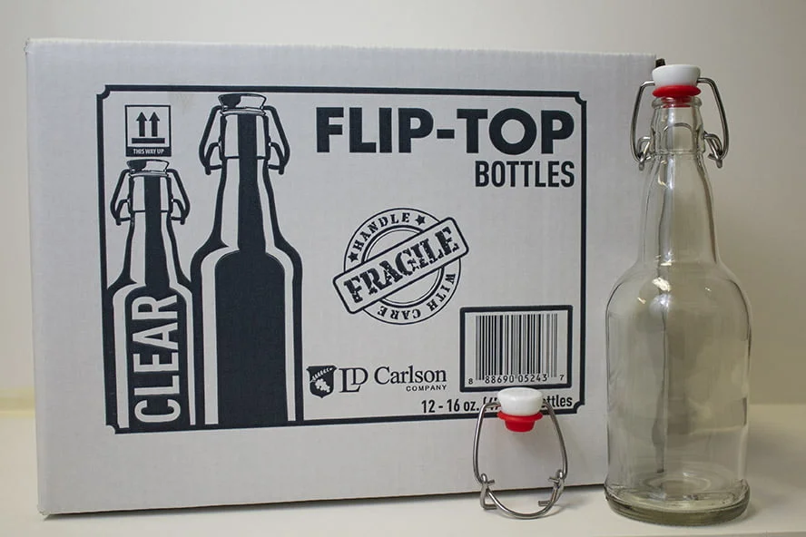 16 oz Clear Swing Top Bottles 12 / case