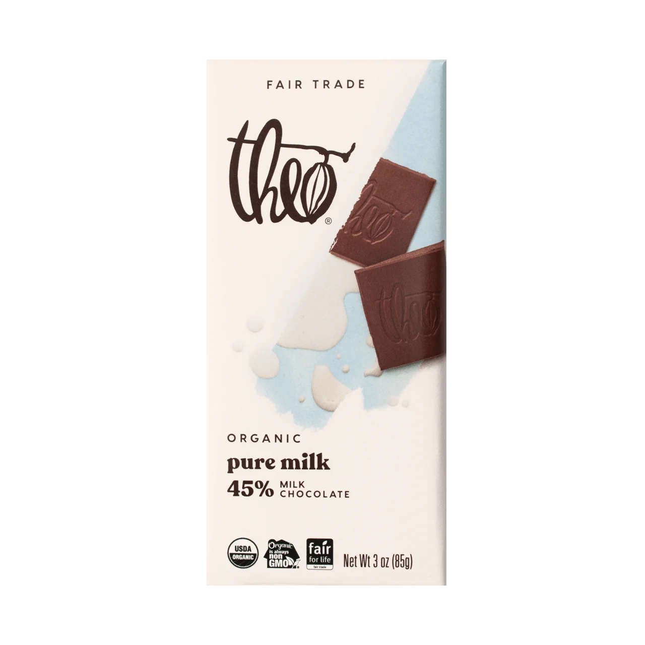 Theo Chocolate 45% Pure Milk Chocolate Bar